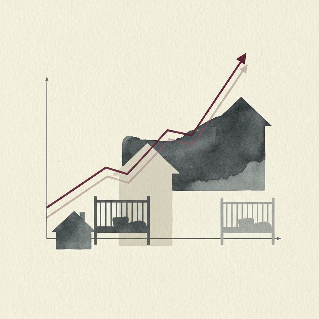 Graf som viser nedgang i fødselstall